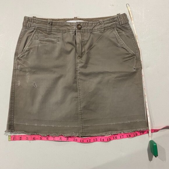 Old Navy Distressed Cotton Mini Skirt, Beige, Size 8 - Picture 8 of 12